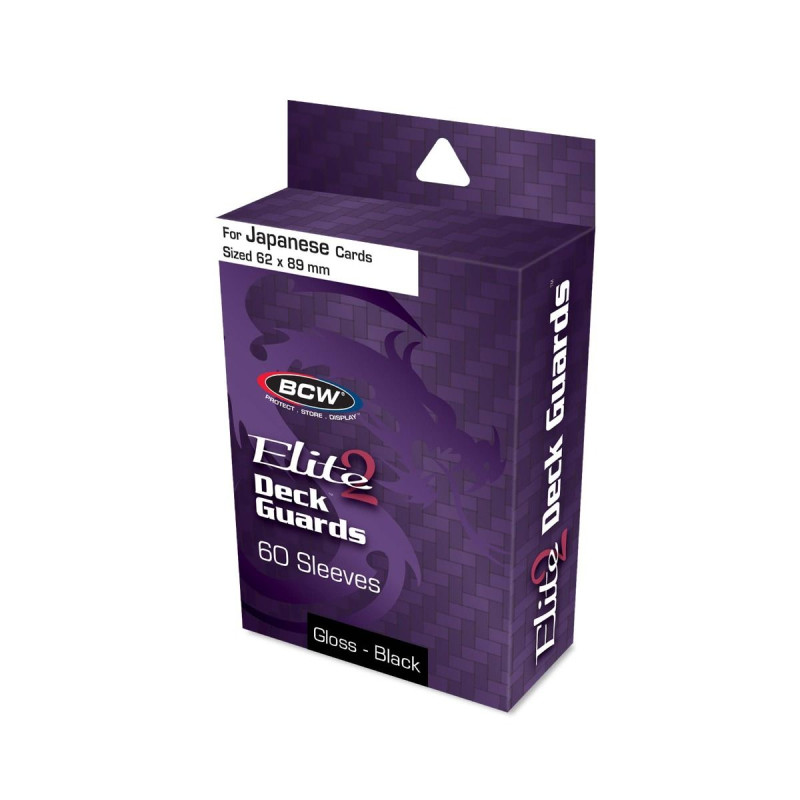 Protector de cartas Bcw, elite 2 glossy, tamaño japanese, color negro